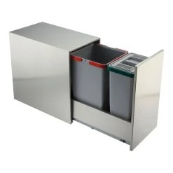 Elletipi Poubelle Coulissante Inox 26l 2 Seaux - Amortisseur : Oui - Contenance...