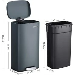 HELLOSHOP26 Poubelle Cuisine 30 Litres à Pédale Fermeture Lente Anti-odeur Et Hy... -Pegane Shop poubelle cuisine 30 litres a pedale fermeture lente anti odeur et hygienique gris anthracite 120000915 11037160 28830438 1140x1140