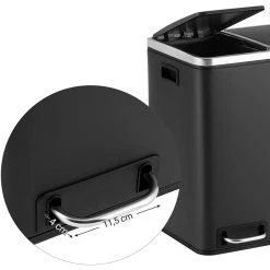 HELLOSHOP26 Poubelle Cuisine En Métal à Double Compartiment 2 X 15 Litres Noir 1... -Pegane Shop poubelle cuisine en metal a double compartiment 2 x 15 litres noir 120000906 11037102 28830200 1140x1140