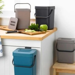 Paris Prix Poubelle De Compost Accrochable 3L Anthracite -Pegane Shop poubelle de compost accrochable 3l anthracite 13610374 37409796 1140x1140