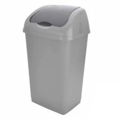 Paris Prix Poubelle De Cuisine Bascule Recyclé 60L Gris