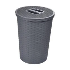 Paris Prix Poubelle Design Couvercle Tressé 10L Gris