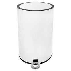 Other Poubelle En Métal, Blanche, Fermée Par Une Pédale De 12 L