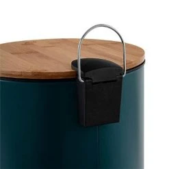 Pp No Name Poubelle En Métal & Bambou Natureo 30L Pétrole -Pegane Shop poubelle en metal et bambou natureo 30l petrole 13610406 37409854 1140x1140