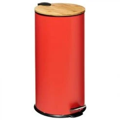 Pp No Name Poubelle En Métal & Bambou Natureo 30L Rose