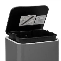 Ac-Deco Poubelle En Métal Safir 30L Gris -Pegane Shop poubelle en metal safir 30l gris 10967688 28655302 1140x1140