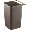 Yamazaki Poubelle En Polypropylène Et Poignée En Bois Como.