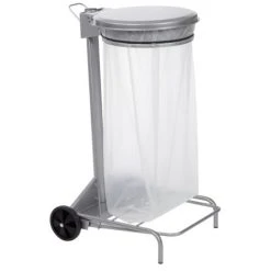 Rossignol Poubelle Gris Métal RAL 9006 Modèle COLLECROULE 110L