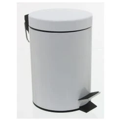 JJA Poubelle Métal 3 Litres Blanc