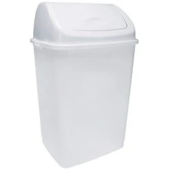 Rossignol Poubelle Plastique Blanche à Couvercle Basculant 18 Litres