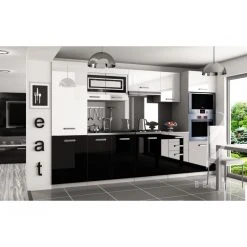 Hucoco PRISMA - Cuisine Complète Modulaire + Linéaire L 300cm 8 Pcs - Plan ...