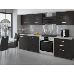 Hucoco QUINCY - Cuisine Complète Modulaire Linéaire L 180 Cm 6 Pcs - Plan D...