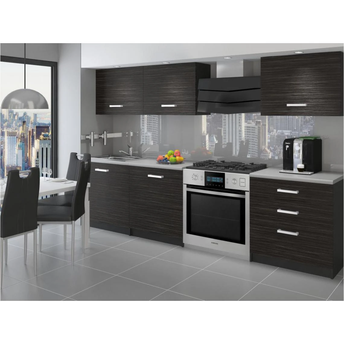 Hucoco QUINCY - Cuisine Complète Modulaire Linéaire L 180 Cm 6 Pcs - Plan D... 1 Hucoco QUINCY - Cuisine Complète Modulaire Linéaire L 180 Cm 6 Pcs - Plan D...