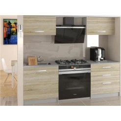 Hucoco ROYAL - Cuisine Complète Modulaire + Linéaire L 120cm 4 Pcs - Plan D...