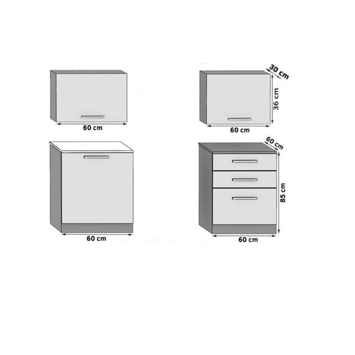 Hucoco ROYAL - Cuisine Complète Modulaire + Linéaire L120 Cm 4 Pcs - Plan D... 2 Hucoco ROYAL - Cuisine Complète Modulaire + Linéaire L120 Cm 4 Pcs - Plan D... - Image 2