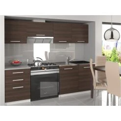 Hucoco SCANDIK - Cuisine Complète Modulaire Linéaire L 180/120 Cm 5 Pcs - P...