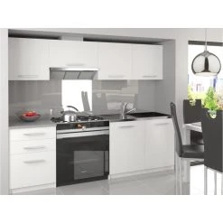 Hucoco SCANDIK - Cuisine Complète Modulaire Linéaire L 180/120cm 5 Pcs - Pl...