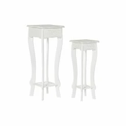 Set De 2 Tables Gigognes DKD Home Decor Bois MDF Blanc (2 Pcs) (30 X 3...