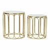 Set De 2 Tables Gigognes DKD Home Decor Miroir Doré Métal (43 X 43 X...