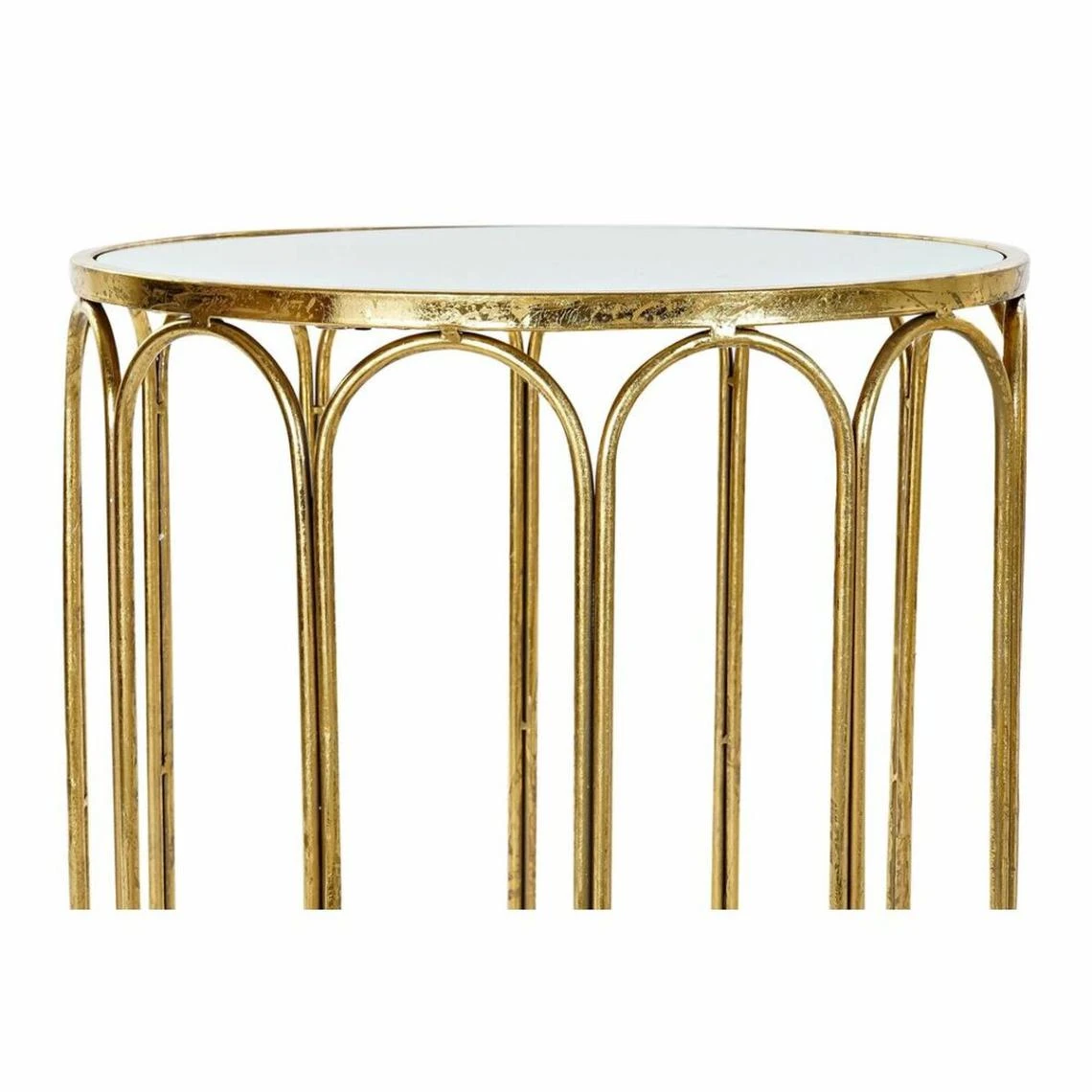 Set De 2 Tables Gigognes DKD Home Decor Miroir Doré Métal (43 X 43 X... 2 Set De 2 Tables Gigognes DKD Home Decor Miroir Doré Métal (43 X 43 X... – Image 2