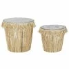 Set De 2 Tables Gigognes DKD Home Decor Verre Naturel Noir Colonial Fe...