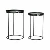 Set De 2 Tables Gigognes DKD Home Decor Verre Noir Doré Métal (38 X ...