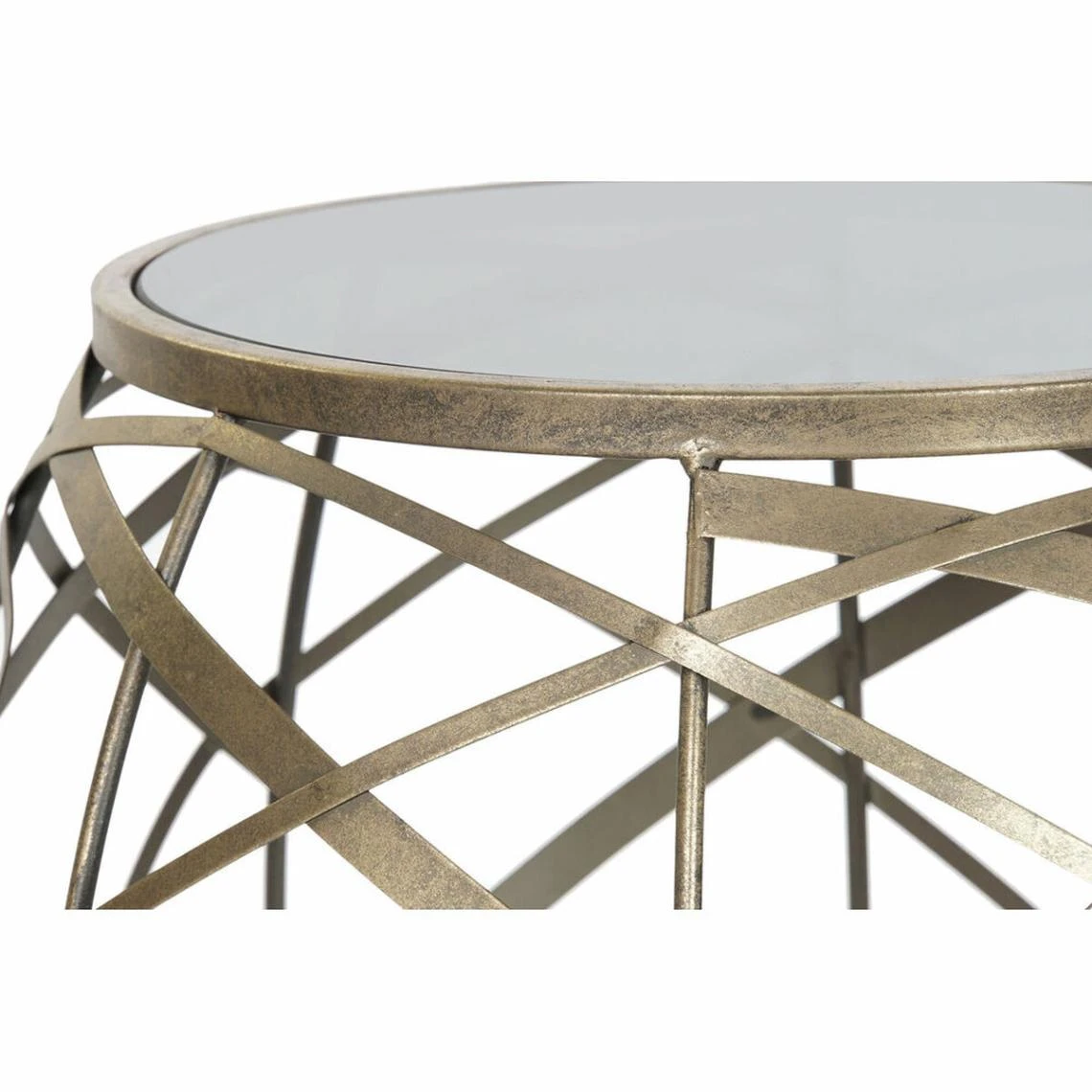 Set De 2 Tables Gigognes DKD Home Decor Verre Noir Doré Métal Modern... 2 Set De 2 Tables Gigognes DKD Home Decor Verre Noir Doré Métal Modern... – Image 2