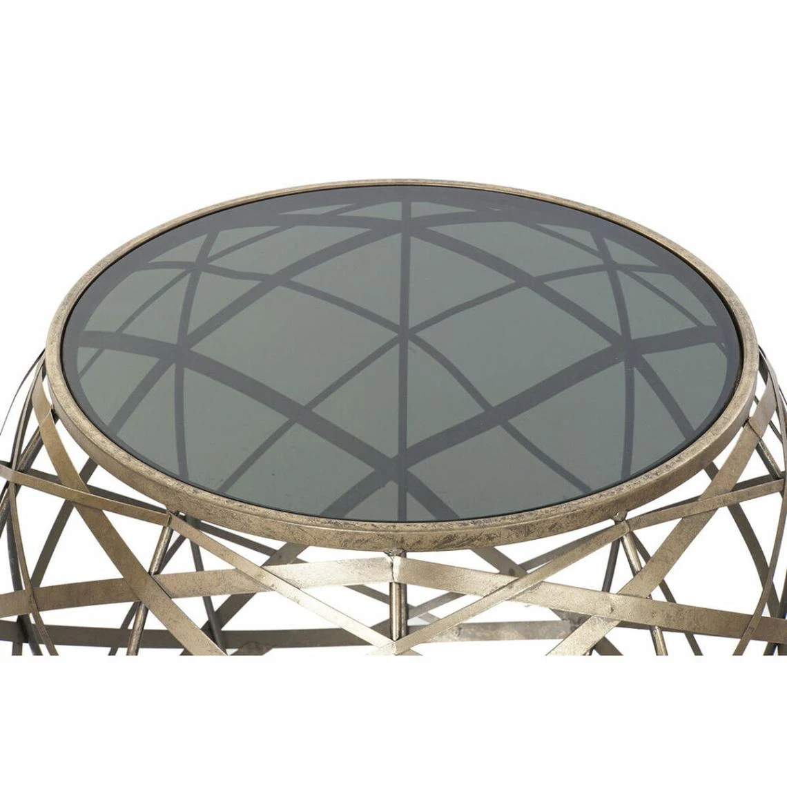 Set De 2 Tables Gigognes DKD Home Decor Verre Noir Doré Métal Modern... 3 Set De 2 Tables Gigognes DKD Home Decor Verre Noir Doré Métal Modern... – Image 3