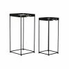 Set De 2 Tables Gigognes DKD Home Decor Verre Noir Métal (31 X 31 X 6...