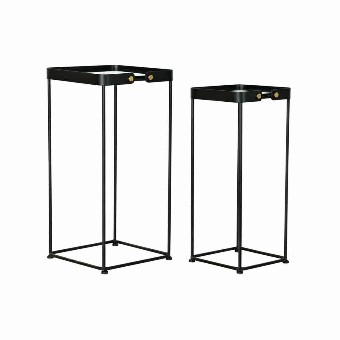 Set De 2 Tables Gigognes DKD Home Decor Verre Noir Métal (31 X 31 X 6... 1 Set De 2 Tables Gigognes DKD Home Decor Verre Noir Métal (31 X 31 X 6...