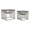 Set De 2 Tables Gigognes DKD Home Decor Verre Noir Métal Cuivre (52 X...