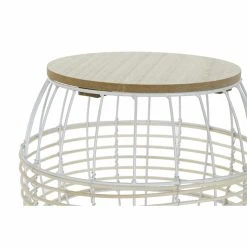 Set De 3 Tables Gigognes DKD Home Decor Naturel MDF Blanc Fer (49,3 X ... -Pegane Shop set de 3 tables gigognes dkd home decor naturel mdf blanc fer 493 x 493 x 41 cm 3 pcs 14106740 39297290 1140x1140