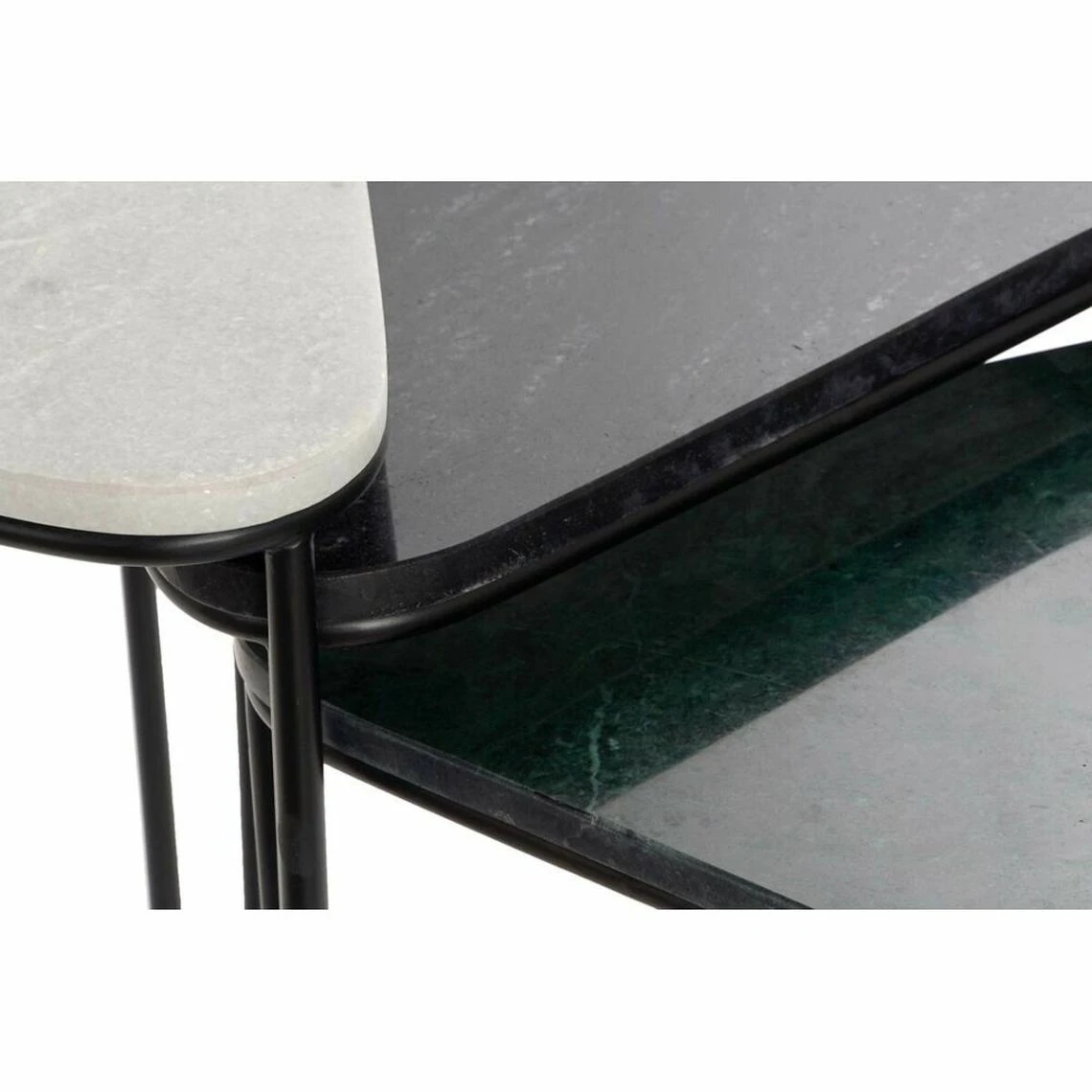 Set De 3 Tables Gigognes DKD Home Decor Noir Métal Blanc Vert Marbre ... 2 Set De 3 Tables Gigognes DKD Home Decor Noir Métal Blanc Vert Marbre ... – Image 2