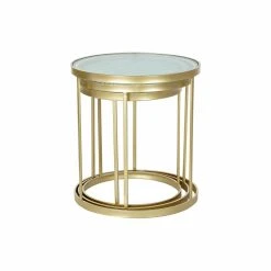 Set De 3 Tables Gigognes DKD Home Decor Verre Doré Métal (46 X 46 X ... -Pegane Shop set de 3 tables gigognes dkd home decor verre dore metal 46 x 46 x 50 cm 3 pcs 14108222 39303048 1140x1140