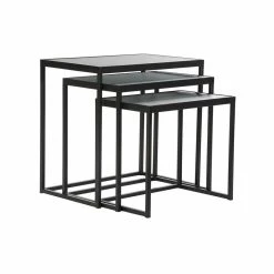 Set De 3 Tables Gigognes DKD Home Decor Verre Noir Métal (58 X 36,5 X... -Pegane Shop set de 3 tables gigognes dkd home decor verre noir metal 58 x 365 x 535 cm 3 pcs 14106760 39297366 1140x1140