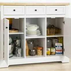 SoBuy FKW101-WN Desserte Roulante Meuble De Rangement Cuisine De Servi... -Pegane Shop sobuy fkw101 wn desserte roulante meuble de rangement cuisine de service buffet commode bahut avec plans de travail 3 tiroirs 2 etageres ouvertes 7580620 19130290 1200x1200