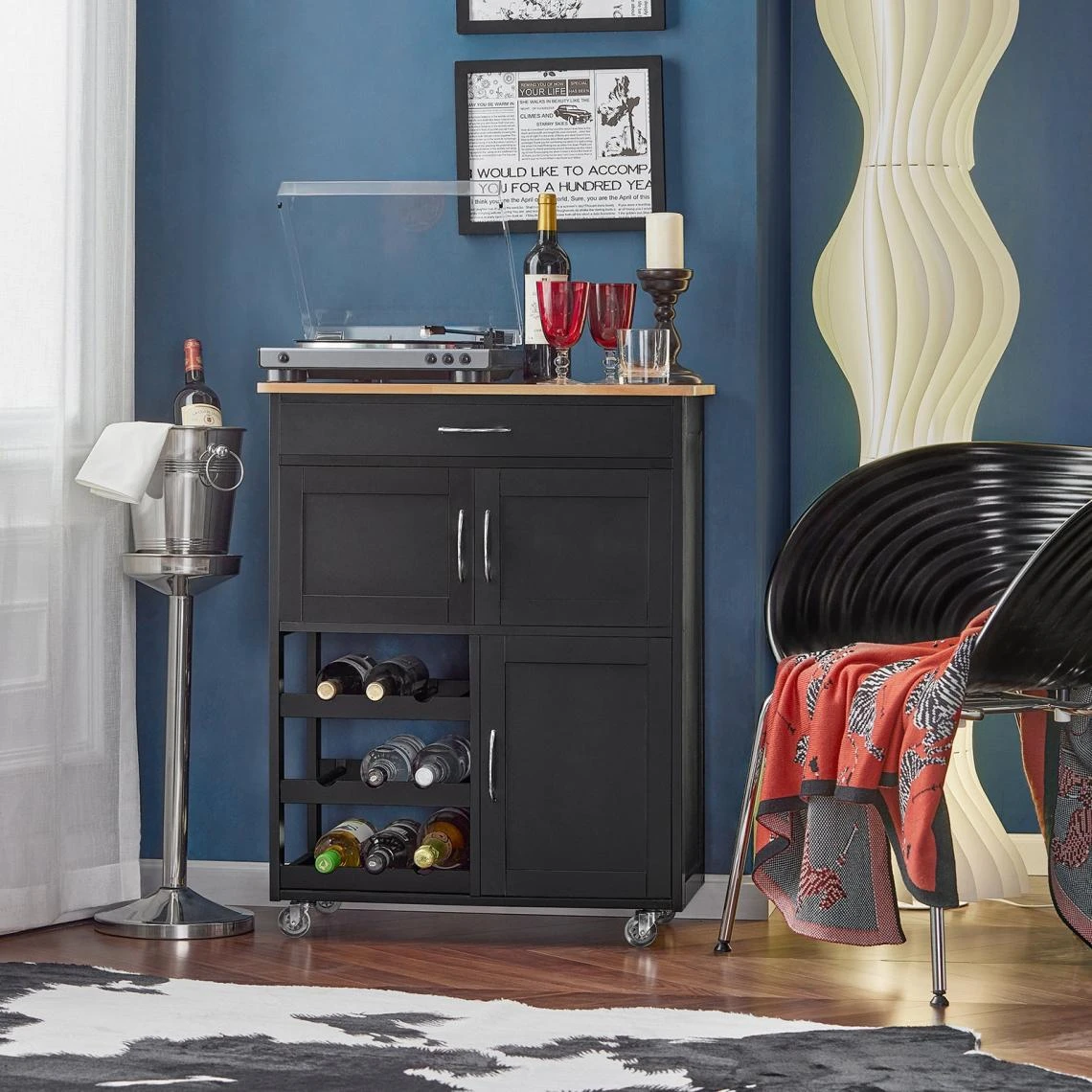 SoBuy® FKW45-SCH Desserte Chariot De Cuisine De Service Roulant, Armo... 1 SoBuy® FKW45-SCH Desserte Chariot De Cuisine De Service Roulant, Armo...