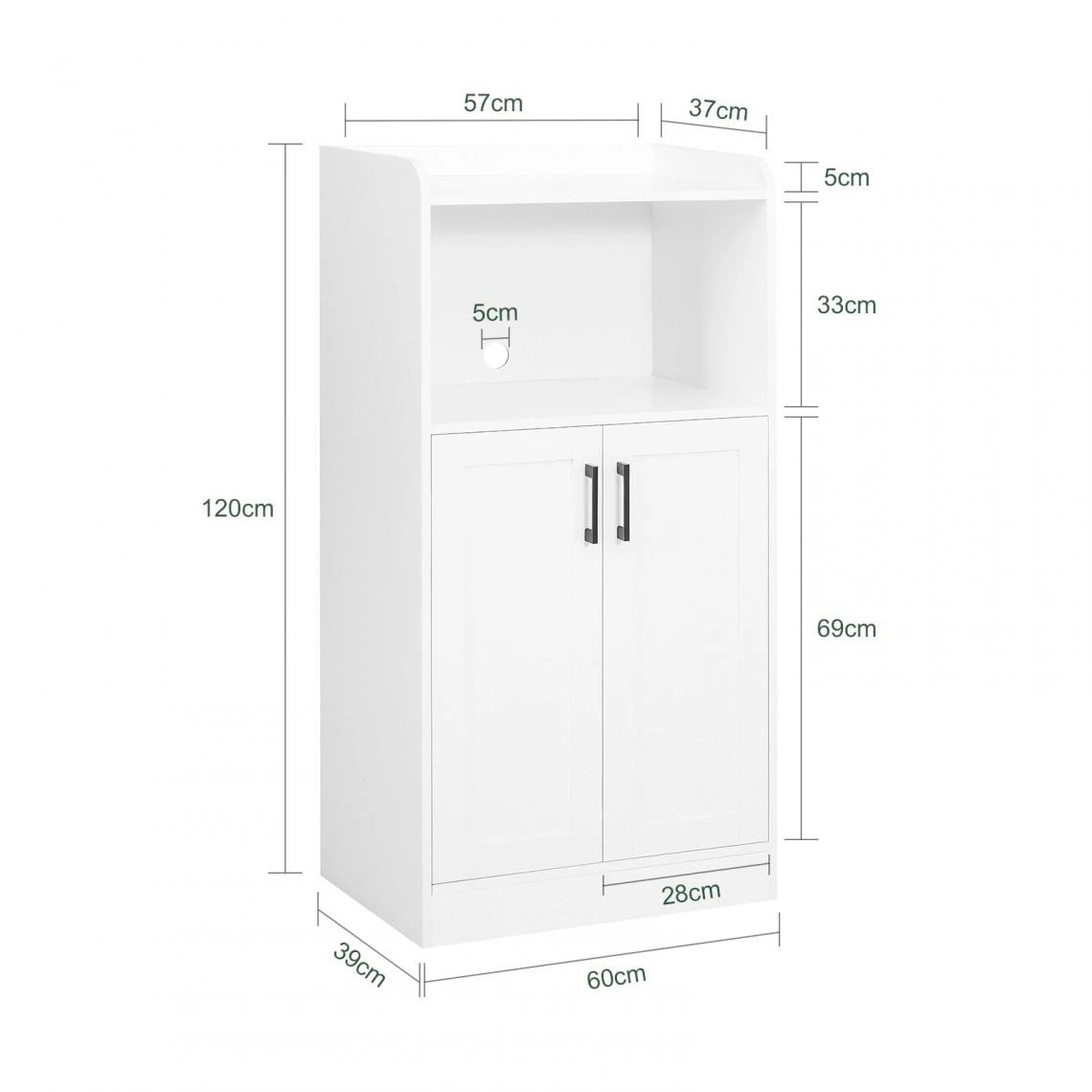 SoBuy® FSB47-W Desserte Micro-ondes, Placard 2 Portes, 1 Compartiment... 2 SoBuy® FSB47-W Desserte Micro-ondes, Placard 2 Portes, 1 Compartiment... – Image 2