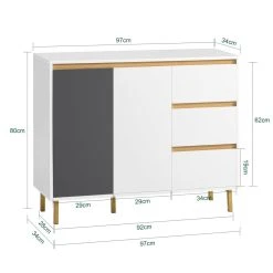 SoBuy FSB69-W Buffet Armoire Multi-Rangement Meuble De Rangement Sur P... -Pegane Shop sobuy fsb69 w buffet armoire multi rangement meuble de rangement sur pieds avec 2 portes 3 tiroirs 14071346 39078240 1140x1140