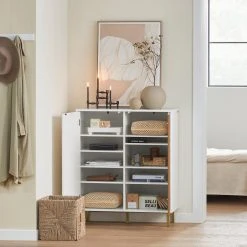 SoBuy FSB70-W Buffet Placard Armoire Multi-rangements, Meuble De Range...