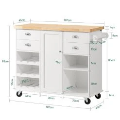 SoBuy KNL03-WN Desserte Roulante Chariot De Cuisine Meuble De Rangemen... -Pegane Shop sobuy knl03 wn desserte roulante chariot de cuisine meuble de rangement a roulettes chariot de service buffet avec 1 porte 4 tiroirs et 5 compartiments 14071352 39078270 1140x1140