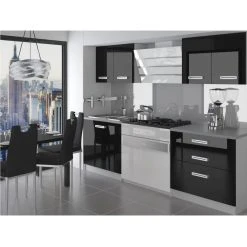 Hucoco SWING - Cuisine Complète Modulaire + Linéaire L 120 Cm 4 Pcs - Plan ...