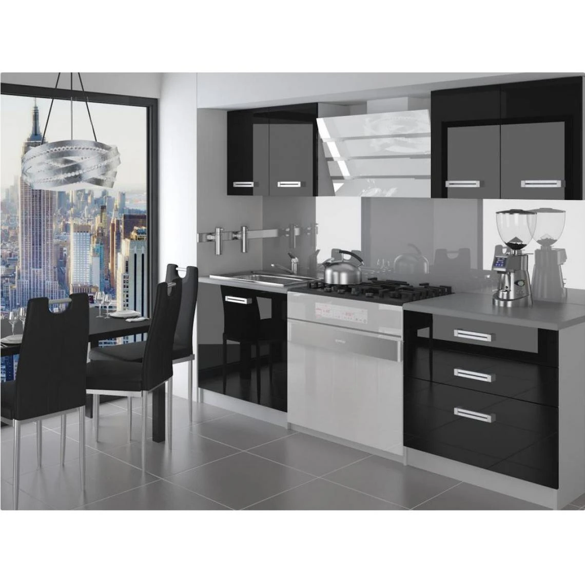 Hucoco SWING - Cuisine Complète Modulaire + Linéaire L 120 Cm 4 Pcs - Plan ... 1 Hucoco SWING - Cuisine Complète Modulaire + Linéaire L 120 Cm 4 Pcs - Plan ...