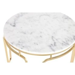 Table D'appoint DKD Home Decor 60 X 60 X 44,5 Cm Doré Métal Blanc Ma... -Pegane Shop table dappoint dkd home decor 60 x 60 x 445 cm dore metal blanc marbre 14108702 39304598 1140x1140