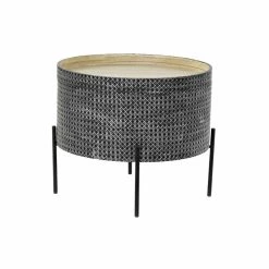 Table D'appoint DKD Home Decor Argenté Noir Métal MDF (45 X 45 X 39 ...