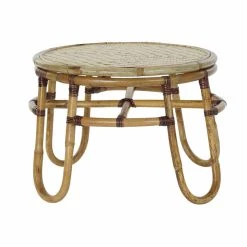 Table D'appoint DKD Home Decor Bambou Rotin (60 X 60 X 42 Cm)