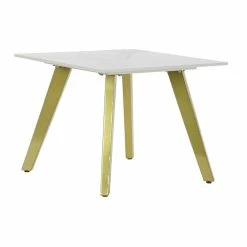 Table D'appoint DKD Home Decor Céramique Doré Métal Blanc Moderne (...