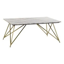 Table D'appoint DKD Home Decor Doré Blanc Marbre Fer (100 X 61 X 42 C...
