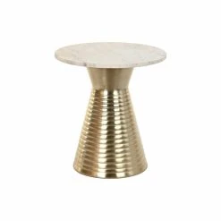 Table D'appoint DKD Home Decor Doré Métal Blanc Marbre (47 X 47 X 50...