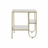 Table D'appoint DKD Home Decor Doré Métal MDF Blanc (50 X 40 X 55,5 ...